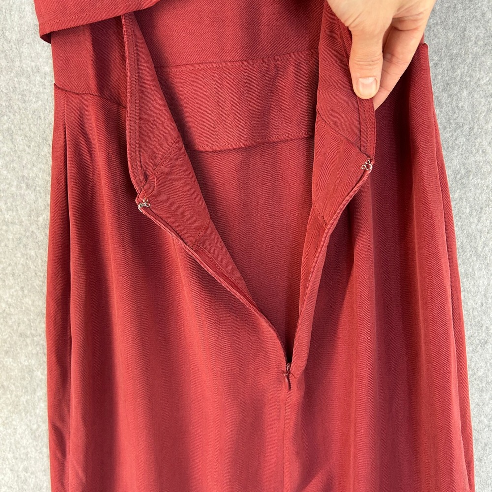 Tommy Bahama Womens Size 2 Red 100% Silk Wrap Tie Front Sleeveless Maxi Dress - Picture 8 of 16
